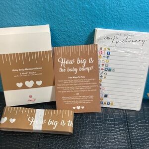 5 for $10: Baby Shower Game Set Emoji Pictionary(25 sheets) and Belly Measure